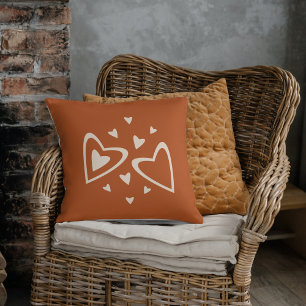 Geometry in Love - cream on red ochre - image. Cushion