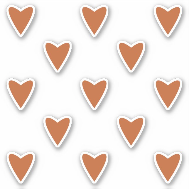 Geometry in Love - red ochre hearts - custom cut. (Front)