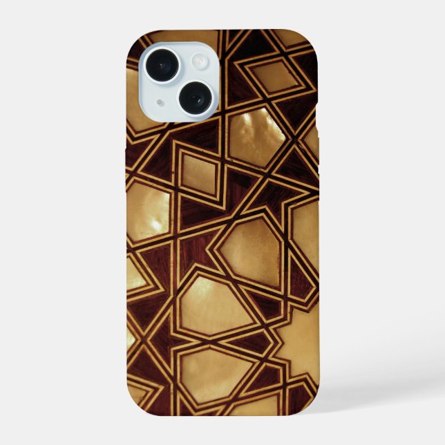Geometry in Wood iPhone 15 Case (Back)
