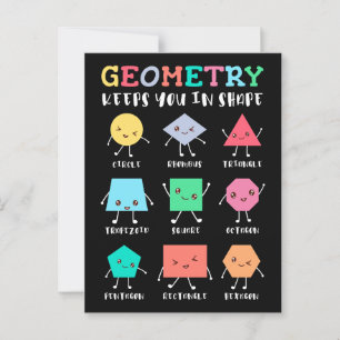 Geometry Keeps You in Shape – School Math Humour Postcard