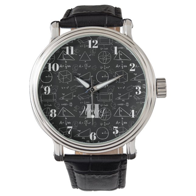 Geometry Math Monogram Name Watch (Front)