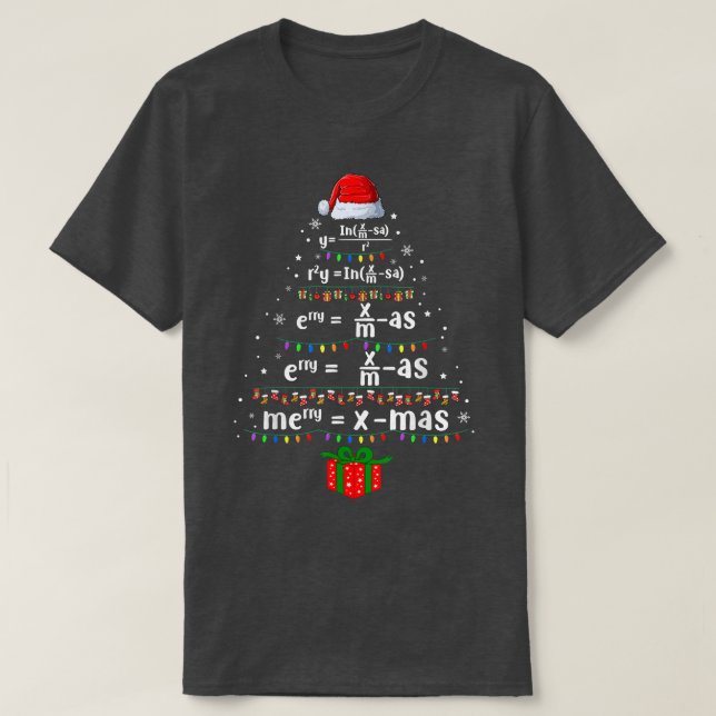 Geometry Math Science Teacher Merry Christmas  T-Shirt (Design Front)