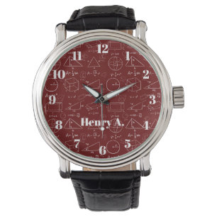 Geometry Math Stylish Red Wine Watch