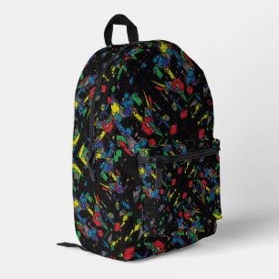 Geometry Mechanism Black Printed Backpack