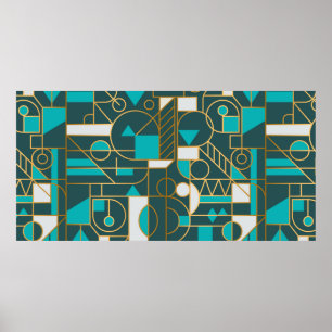Geometry minimalistic artwork retro poster with si
