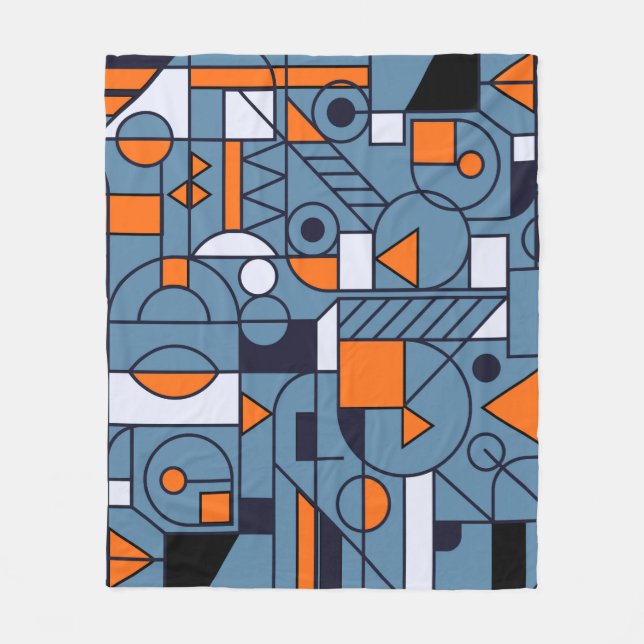 Geometry minimalistic artwork retro poster with si fleece blanket (Front)