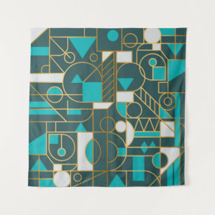 Geometry minimalistic artwork retro poster with si tapestry