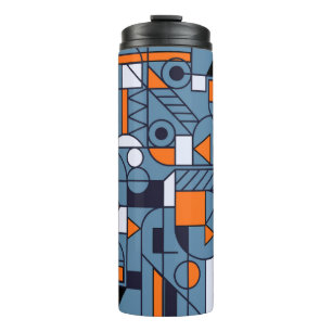 Geometry minimalistic artwork retro poster with si thermal tumbler