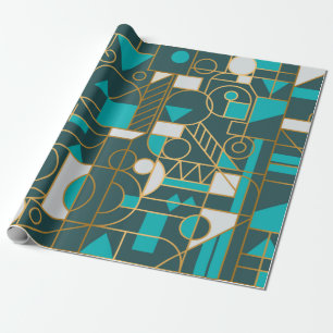 Geometry minimalistic artwork retro poster with si wrapping paper