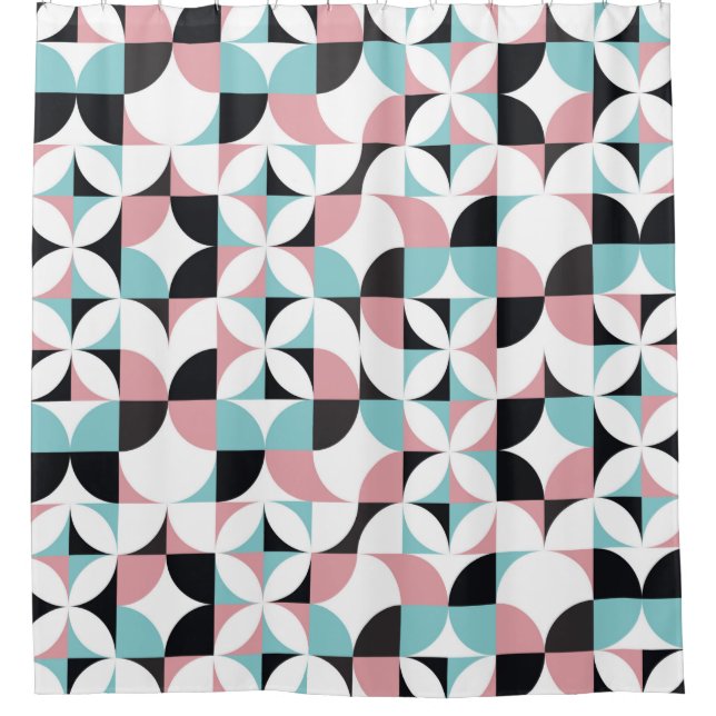 Geometry minimalistic seamless pattern shower curtain (Front)
