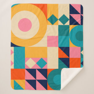 Geometry Minimalistic: Vintage Illustration Poster Sherpa Blanket