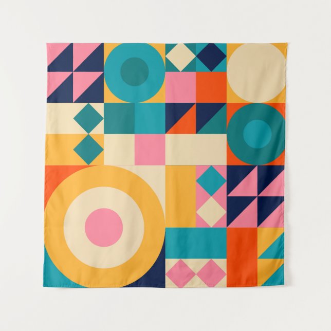 Geometry Minimalistic: Vintage Illustration Poster Tapestry (Front)