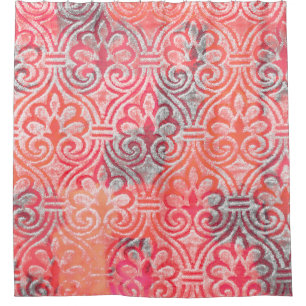 Geometry modern repeat pattern with texturesabstra shower curtain