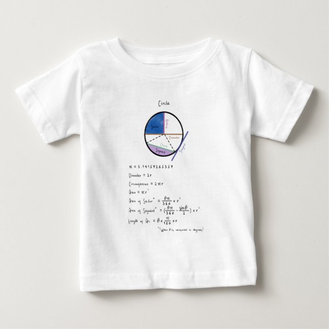 Geometry of a Circle Math Geometry Educational Baby T-Shirt (Front)