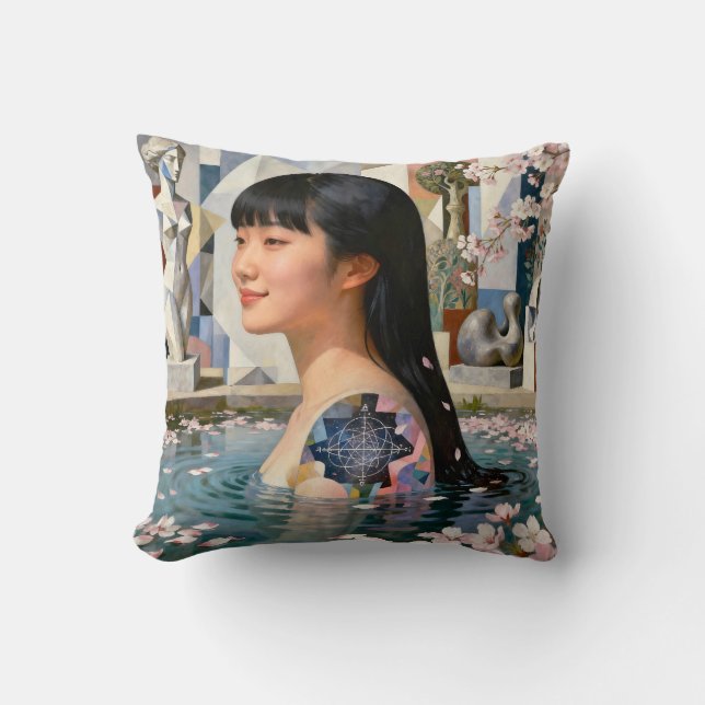 “Geometry of Serenity” – A Digital Portrait Cushion (Front)