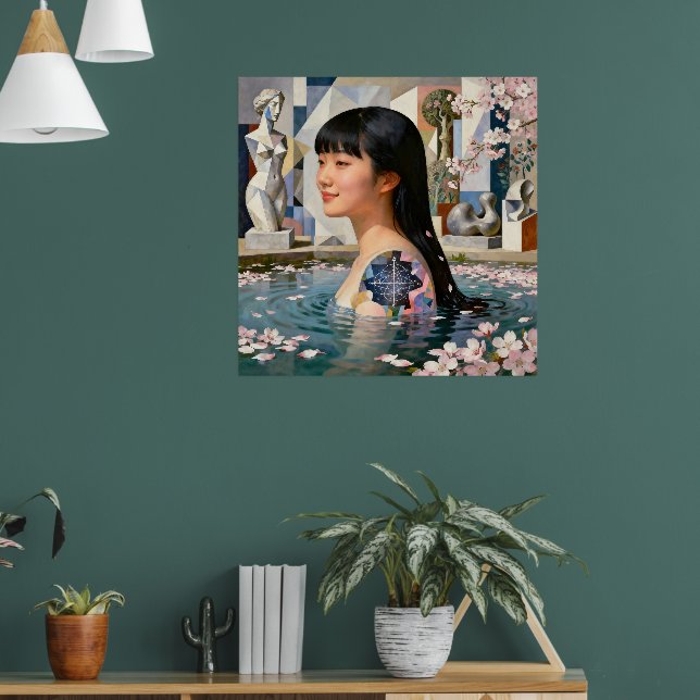 “Geometry of Serenity” – A Digital Portrait Poster (Living Room 1)