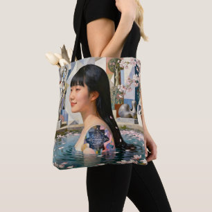 “Geometry of Serenity” – A Digital Portrait Tote Bag