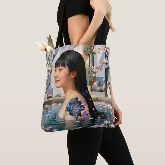 “Geometry of Serenity” – A Digital Portrait Tote Bag (Close Up)