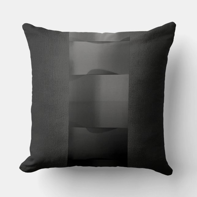 Geometry Plum Purple 3-Dimensional Black Grey Cushion (Front)