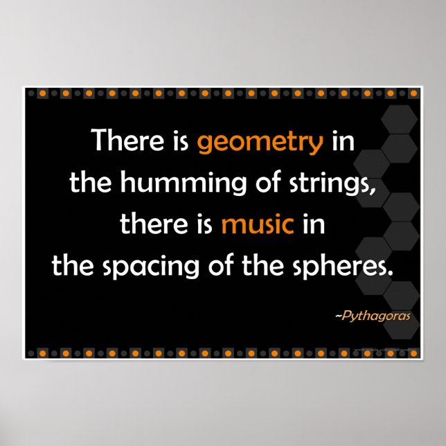 Geometry Pythagoras quote Poster (Front)