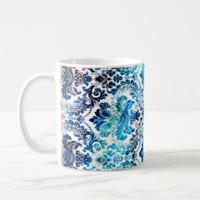 Geometry repeat pattern with texture backgroundabs coffee mug (Left)
