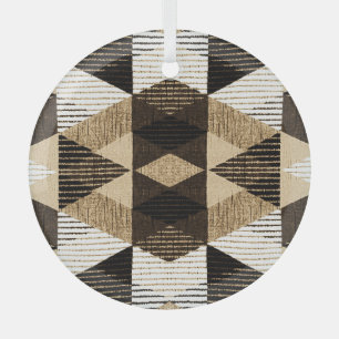 Geometry Repeat: Textured Background Design Glass Tree Decoration