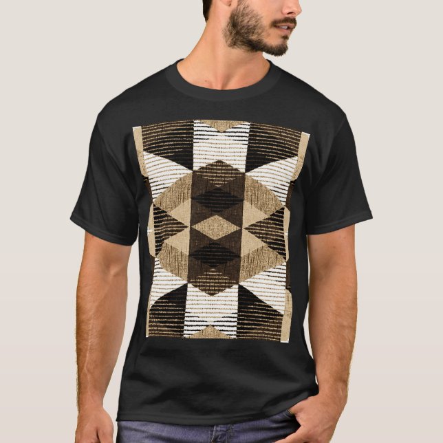 Geometry Repeat: Textured Background Design T-Shirt (Front)