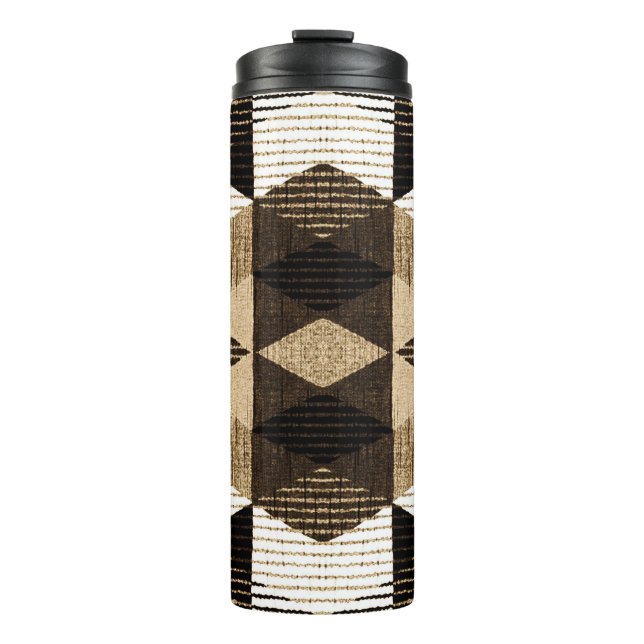 Geometry Repeat: Textured Background Design Thermal Tumbler (Front)