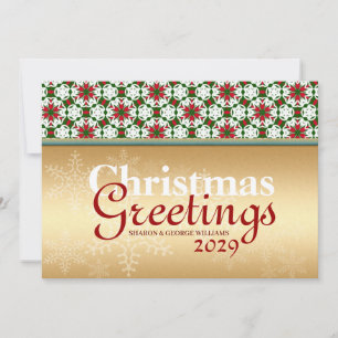Geometry Star Snowflake Golden Christmas Holidays Holiday Card