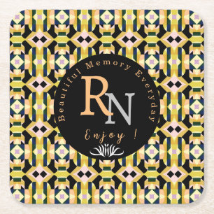 Geometry Tile Square Paper Coaster