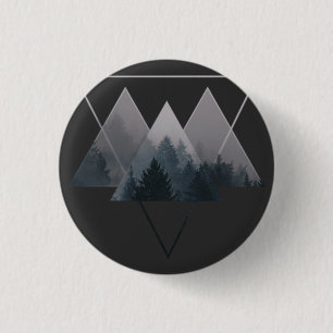 Geometry Triangles Misty Fores 3 Cm Round Badge