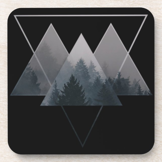 Geometry Triangles Misty Fores Coaster (Front)
