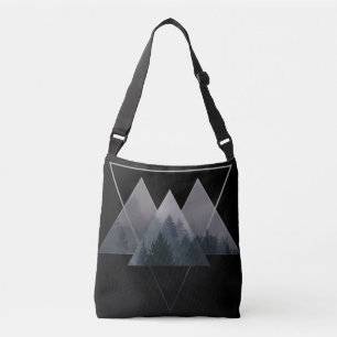 Geometry Triangles Misty Fores Crossbody Bag