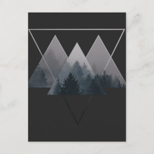 Geometry Triangles Misty Fores Holiday Postcard