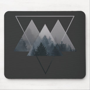 Geometry Triangles Misty Fores Mouse Pad