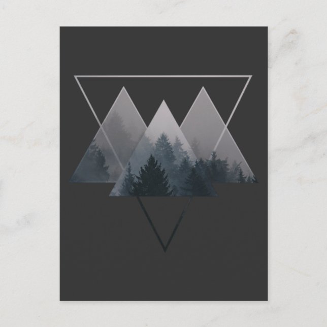 Geometry Triangles Misty Fores Postcard (Front)