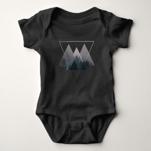 Geometry Triangles Misty Forest Baby Bodysuit