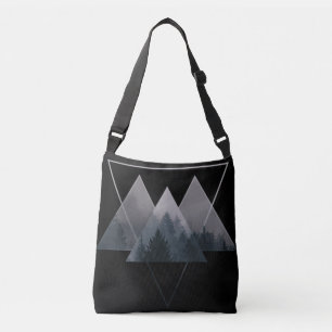 Geometry Triangles Misty Forest Crossbody Bag