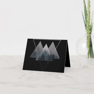 Geometry Triangles Misty Forest Note Card