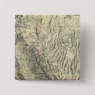 Geomorphic map, California, Nevada 15 Cm Square Badge