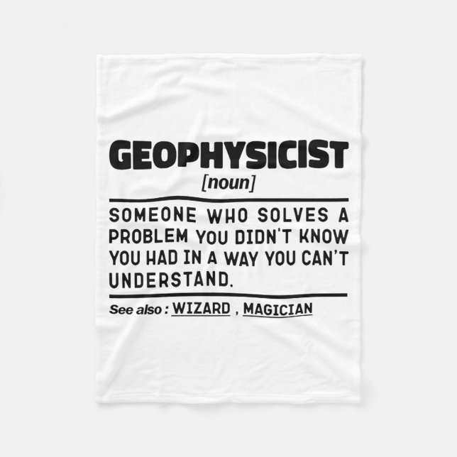 Geophysicist Noun Definition Geophysics Lover Cool Fleece Blanket (Front)