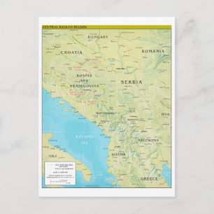 Geopolitical Map of the Central Balkans Postcard