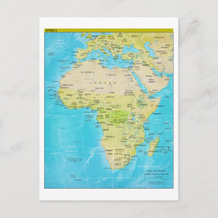 Geopolitical Regional Map of Africa Postcard