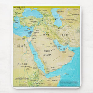Geopolitical Regional Map of the Middle East Mouse Pad