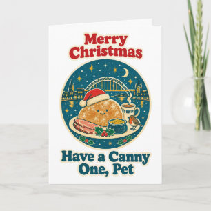 Geordie Christmas Stottie Cake Canny One Pet Card