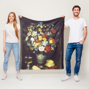 Georg Flegel Big piece of flowers (in niche) Fleece Blanket