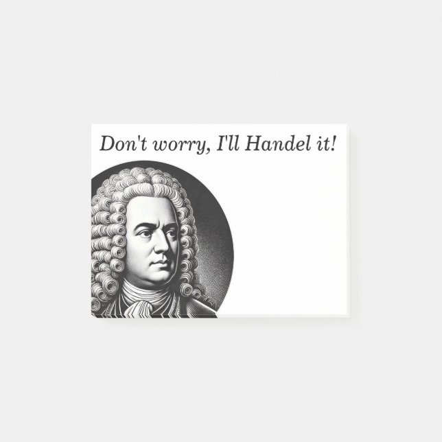 Georg Friedrich Handel Music Lover Custom Text Post-it Notes (Front)