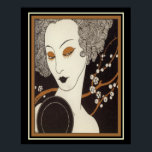 George Barbier Art Deco "Girl With Mirror" 16 x 20 Poster<br><div class="desc">Beautiful,  Art Deco print by one of the great masters - George Barbier -16 x20</div>