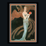 George Barbier Art Deco Girl with Peacock 12 x 16 Poster<br><div class="desc">Nice Art Deco Print by Barbier 12 x 16</div>