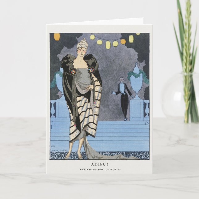 George Barbier, Art Deco Thank You Card (Front)
